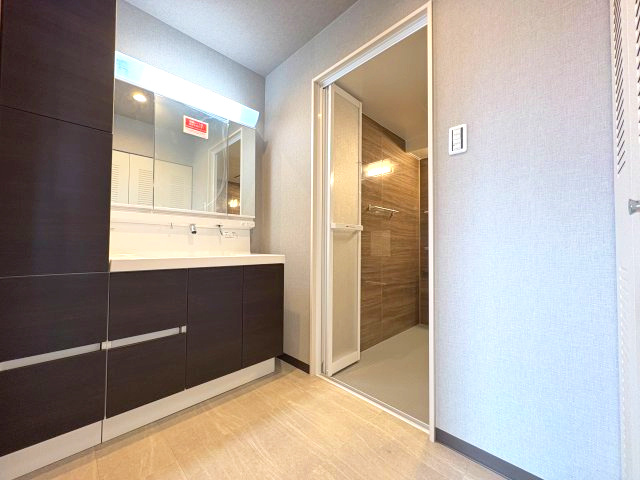 ライオンズマンション京命の洗面所|収納のある洗面化粧台