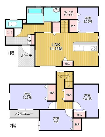 貝塚市鳥羽　中古戸建の間取り