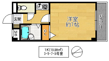 大阪市城東区天王田の賃貸マンションの間取り