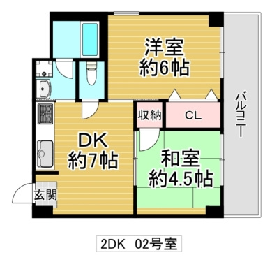 大阪市城東区永田４丁目の賃貸マンションの間取り
