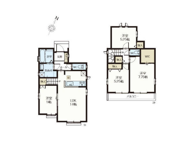 【間取り】 | 新座市石神4丁目　新築一戸建住宅　全13棟　(保谷店) | 1-I号棟/対面式キッチンとリビングイン階段のある住まい。ご家族との仲も自然と深まりそうです。※図面を基に作成しています。現況と異なる場合は現況を優先いたします。