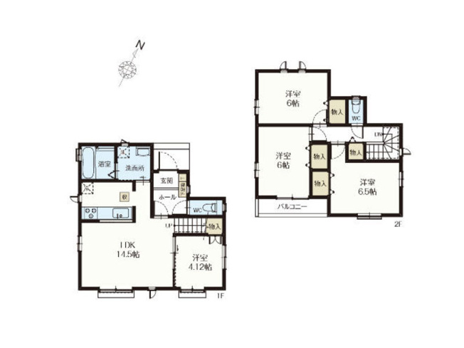 【間取り】 | 新座市石神4丁目　新築一戸建住宅　全13棟　(保谷店) | 1-L号棟/対面式キッチンとリビングイン階段のある住まい。ご家族との仲も自然と深まりそうです。※図面を基に作成しています。現況と異なる場合は現況を優先いたします。