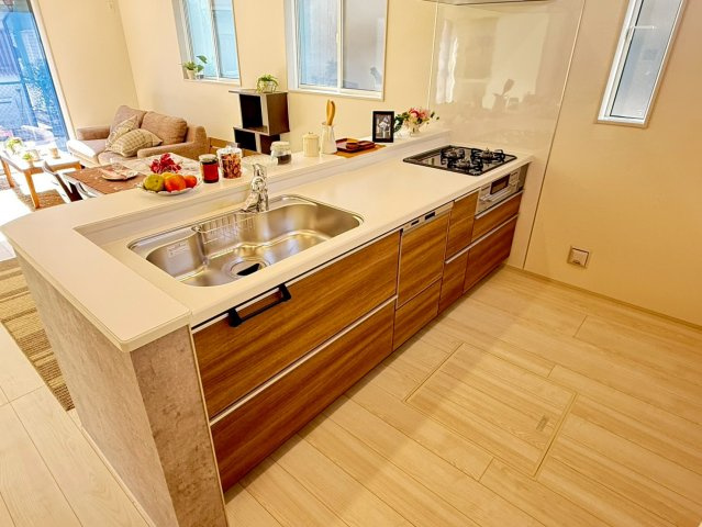 川越市霞ケ関北5丁目　3期　新築一戸建て　1号棟のキッチン|キッチンです