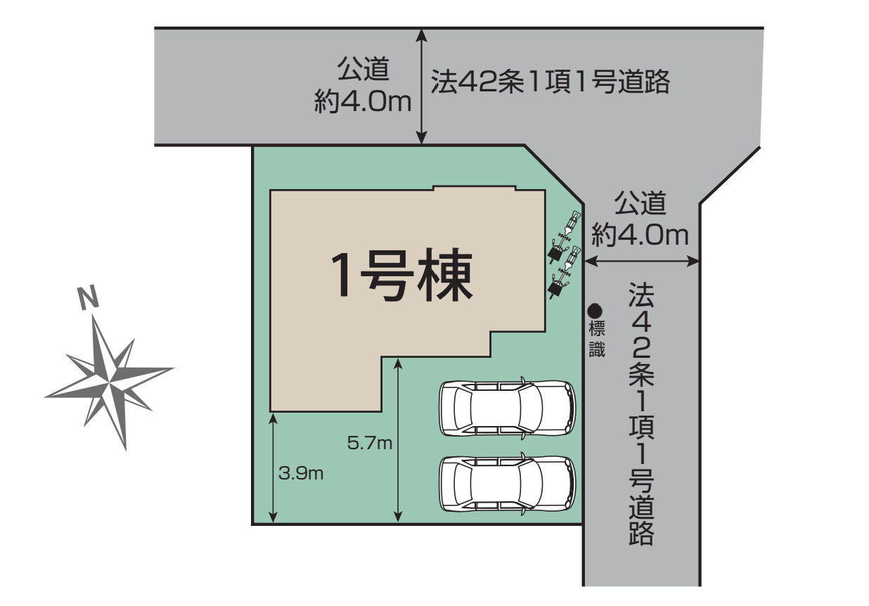 川越市霞ケ関北5丁目　3期　新築一戸建て　1号棟の区画図|１号棟