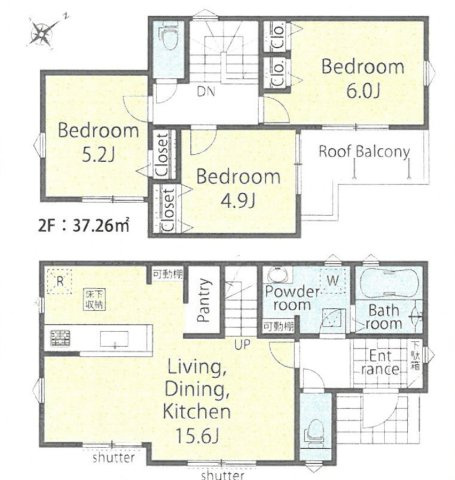 【間取り】 | LIGNAGE北本本宿7丁目　新築戸建　全1棟　1号棟