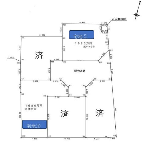 厚木市関口　建築条件付き売地の土地図