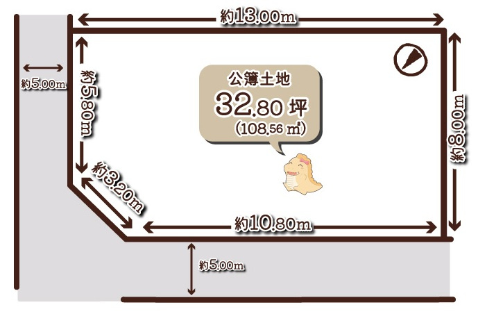松ヶ崎小竹薮町　建築条件無土地の区画図