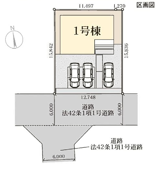 【Livele Garden】　栃木市岩舟町静　第9　全1邸の区画図|○区画図○
並列駐車3台可能
※車種によります