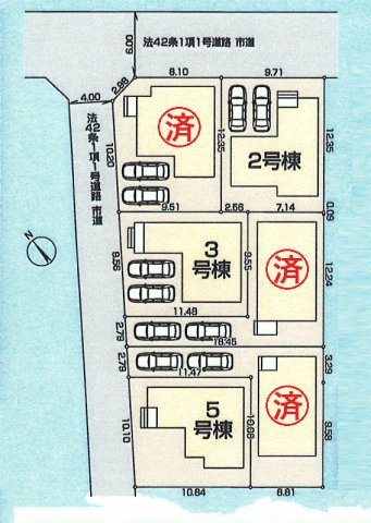 羽村市小作台4丁目　新築戸建全6棟の区画図