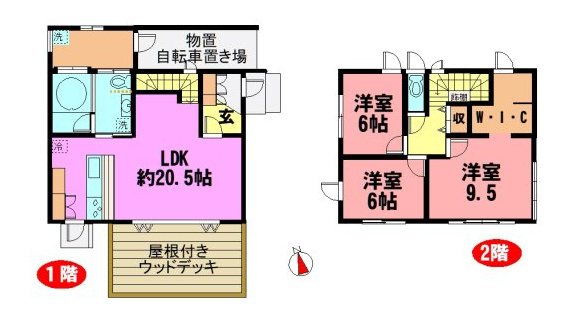 丹波篠山市網掛の中古一戸建の間取り