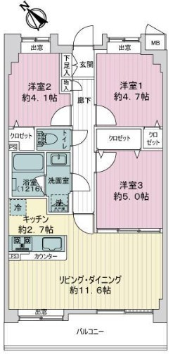 クリオ高津壱番館の間取り