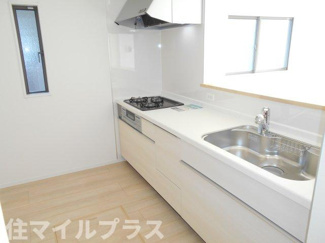 【キッチン】 | 郡山市日和田町日向新築一戸建て3棟 | コンパクトなキッチンで掃除もラクラク