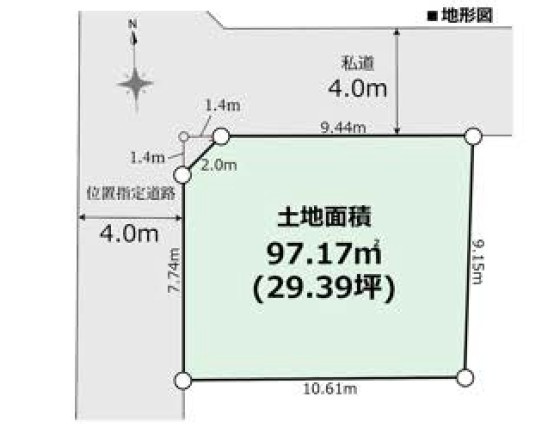三鷹市井口４丁目　新築住宅　限定１棟の区画図