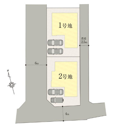 一宮東町１号棟　新築戸建ての区画図|前面道路が6ｍと広いので駐車がしやすいのも嬉しいポイントですね。