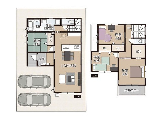 一宮東町１号棟　新築戸建ての間取り|水回りをまとめた間取りで、毎日の家事がスムーズに。各居室に収納を備え、将来の家族構成にも柔軟に対応できる間取りです。