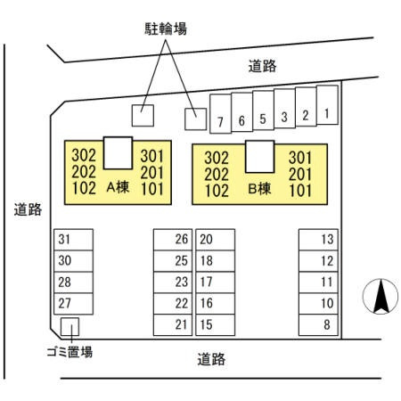 コートドール海老ノ丸 A棟の区画図