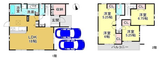 【間取り】 | 大津市雄琴5丁目11　新築戸建 | 10号棟間取り