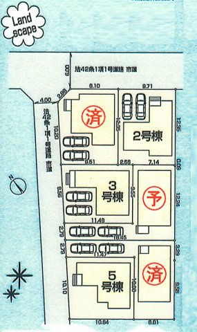 羽村市小作台4丁目　新築戸建全6棟の区画図