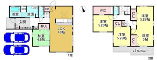 【間取り】 | 大津市雄琴5丁目11　新築戸建 | 13号棟