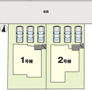 【区画図】 | 郡山市安積町笹川新築一戸建て2棟
