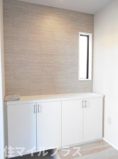 【玄関】 | 郡山市安積町笹川新築一戸建て2棟 | シンプルで使いやすい玄関です