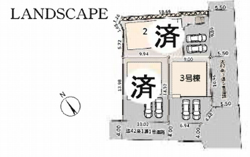 【区画図】 | 【仲介手数料０円】伊勢原市八幡台2丁目　新築一戸建て　3号棟　全3棟 | 伊勢原市八幡台2丁目　新築一戸建て　全3棟