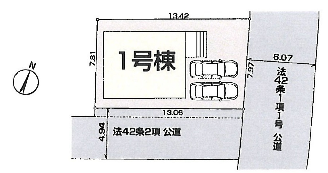 福生市熊川　新築戸建て　全1棟の区画図