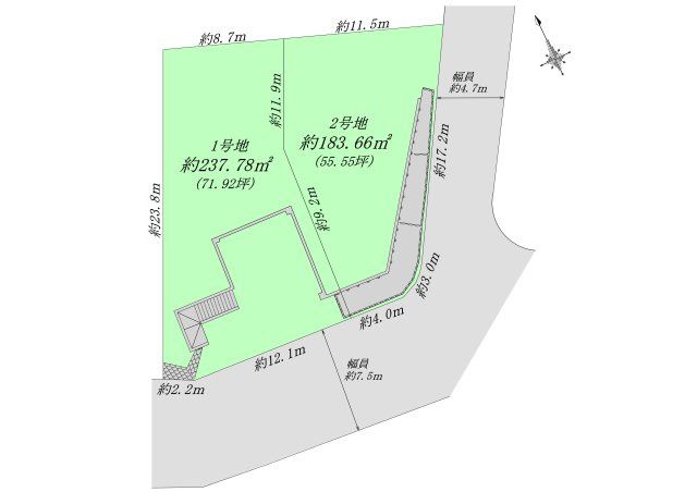 【ヴィレッタの杜】仁川町六丁目Ｄの区画図|対象区画は1号地です