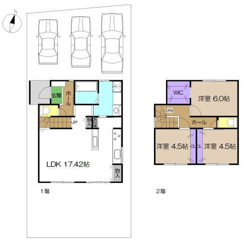 【土地図＋建物プラン例】 | 建築条件付き宅地　高知市南万々A号地 | プランです