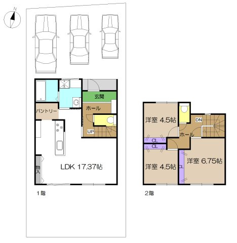 【土地図＋建物プラン例】 | 建築条件付き宅地　高知市南万々B号地 | プランです