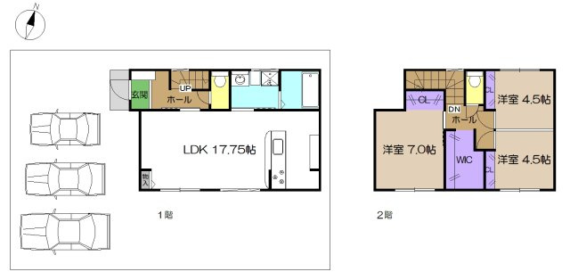 【土地図＋建物プラン例】 | 建築条件付き宅地　高知市南万々C号地 | プランです