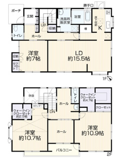 【間取り】 | 千葉市若葉区みつわ台２丁目　中古戸建　千葉都市モノレール「みつわ台」駅 | 3LDK