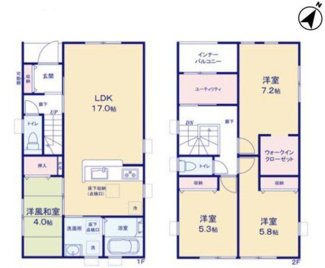 【間取り】 | 新築　新潟市西区松海が丘  第3  2号 | 4LDK＋S＋WIC　駐車スペース2台