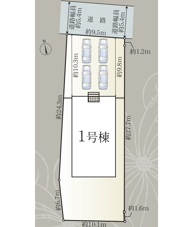 新築戸建平屋　富士市西柏原新田115番1　全1棟の区画図