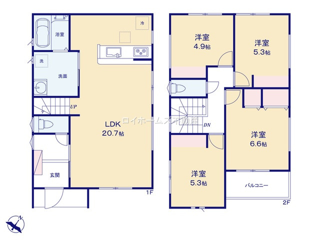 【間取り】 | 春日井市高森台７丁目6-21『仲介料無料』新築戸建て | 1号棟
