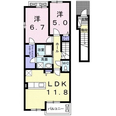 ノースリバーⅠ番館　Ａの間取り