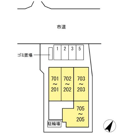 （仮）春吉2丁目D-ROOMの区画図