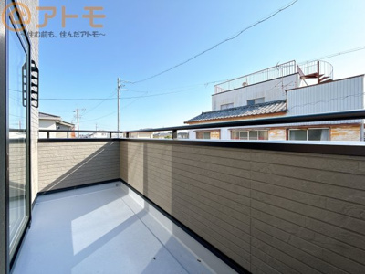 【バルコニー】 | 清水区北矢部町一丁目　新築戸建　1号棟 | 陽当りの良いバルコニーはお洗濯物はもちろんお布団もふかふかになります♪