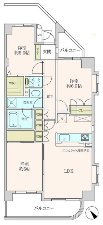 ヴィルクレール二子多摩川の間取り