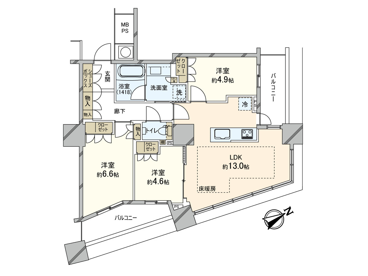 ザ・パークハウス西新宿タワー60の間取り
