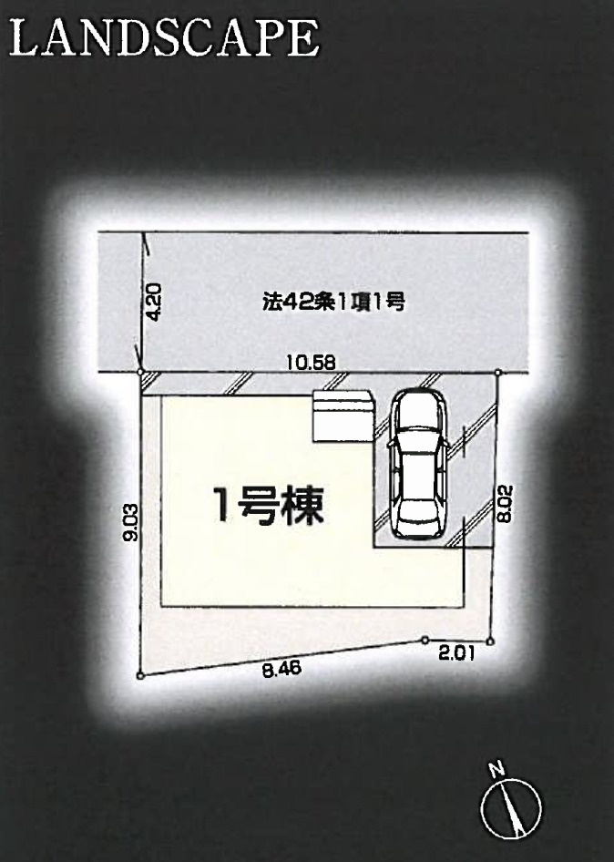 川越市上野田町　新築一戸建て　1号棟の区画図|１号棟