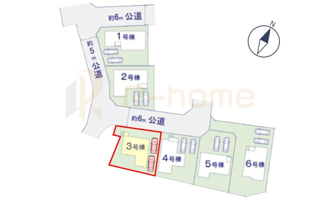 土浦市上高津2期　新築戸建て　3号棟の区画図|大きなお買い物だからこそ、メリット・デメリットを伝えさせて頂きます。
R-homeにお任せください♪