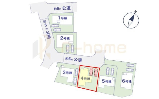 土浦市上高津2期　新築戸建て　4号棟の区画図|大きなお買い物だからこそ、メリット・デメリットを伝えさせて頂きます。
R-homeにお任せください♪