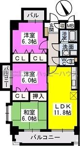 シャルマン塔原の間取り