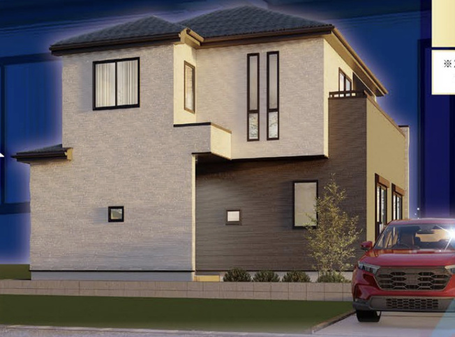 【外観パース】 | 桶川市朝日3期　GRAFARE　新築戸建　全1棟　1号棟 | 1号棟