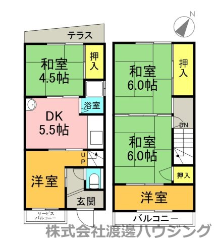 東大阪市西石切町2丁目一戸建の間取り
