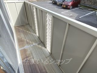 広島市安佐北区口田南６丁目のアパートのバルコニー