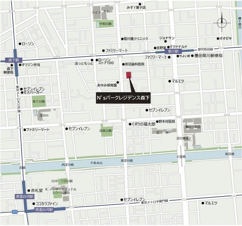 N’ sパークレジデンス森下の地図