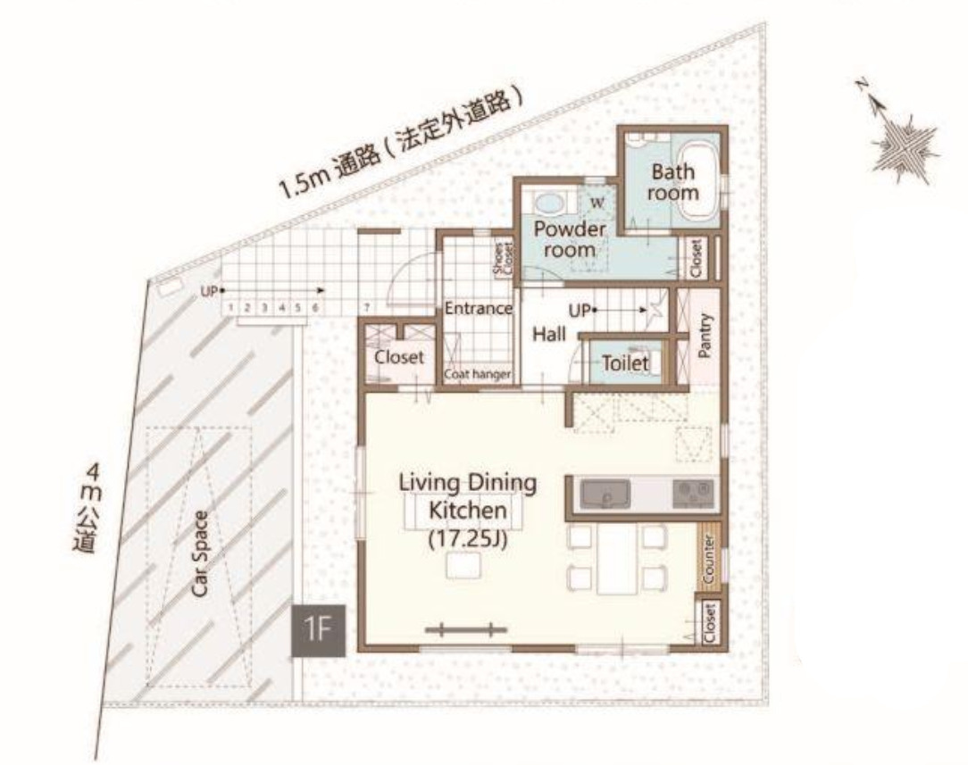 川越市志多町R６　新築一戸建て　A号棟の区画図|A号棟