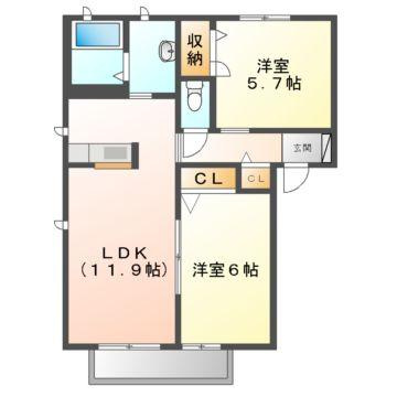 アットホーム原Ⅱ　Ａの間取り